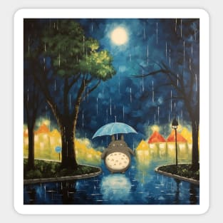 TotorGogh "Neighborhood Forest Terrace at Night" Sticker